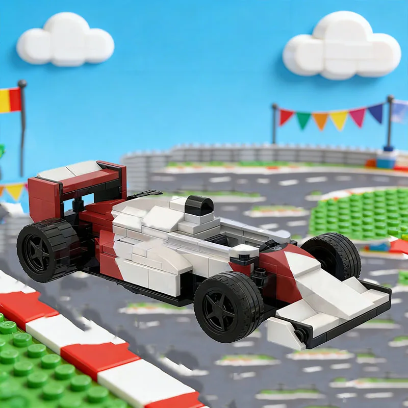 186Parts Vintage Open Wheel Racing Vehicle Model MOC Building Blocks Brick Diy Assembly Puzzle Educational Toy Collection Gifts