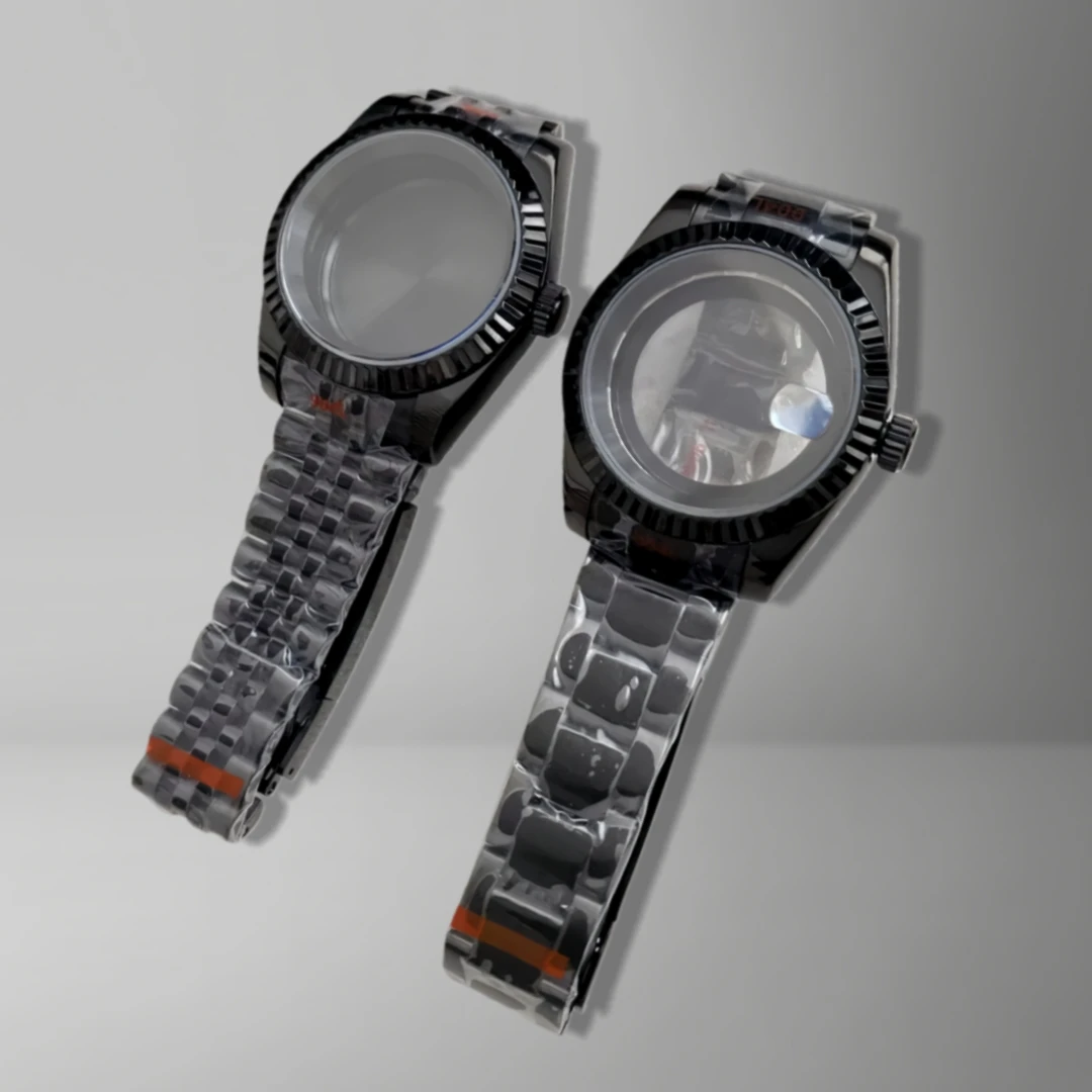 

Черный роскошный комплект: корпус и браслет для часов Datejust с механизмом NH35, NH36, NH34, циферблат 28,5 мм, сапфировое стекло, корпус и ремешок 36 мм, 39 мм