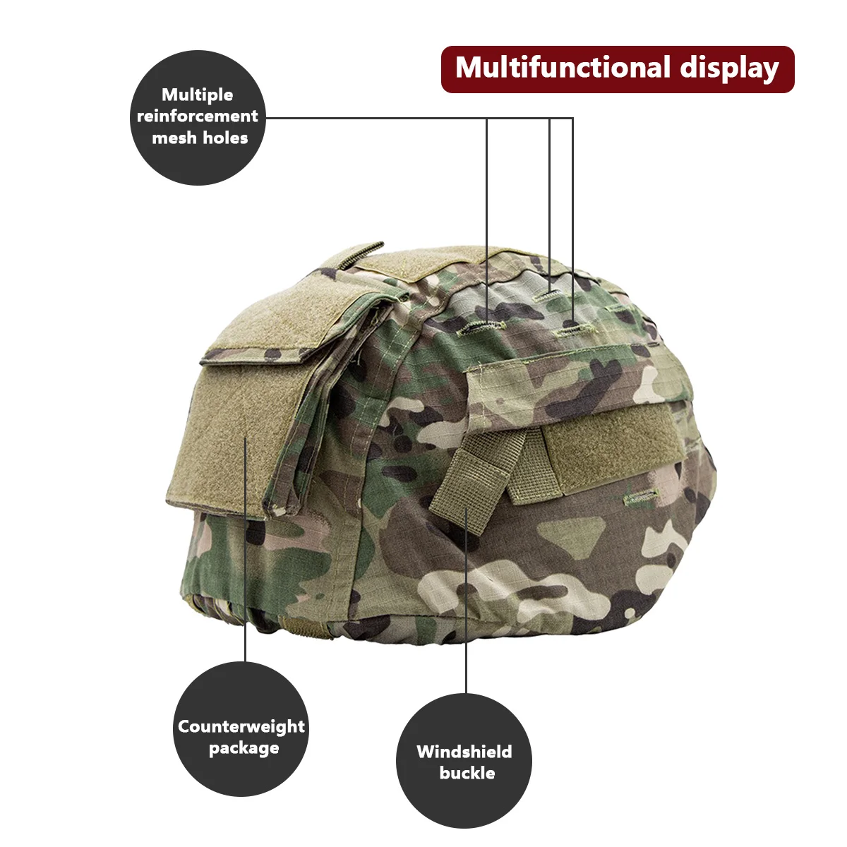 Funda camuflaje casco MICH 2000 resistente a arañazos y salpicaduras - imagen 2