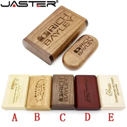 JASTER (1 PCS Bezpłatne LOGO) Drewniana/bambusowa pamięć USB 2.0 Pendrive 4gb 8gb 16gb 32gb 64gb 128gb Pamięć Fotografia Prezenty