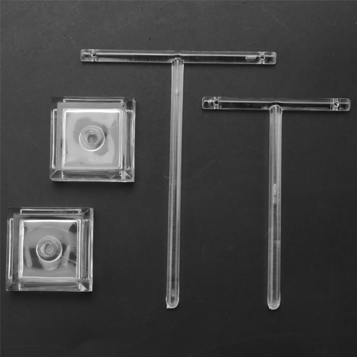 AOA-2Pcs أصحاب القرط الاكريليك T-بار عرض المجوهرات حامل شجرة قلادة أقراط حامل سوار #2