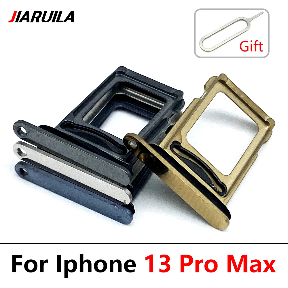 20Pcs，For iPhone 13 Pro MAX / 13 Pro Mental Dual Sim Card Reader Slot Holder With Pin Replacement PARTS