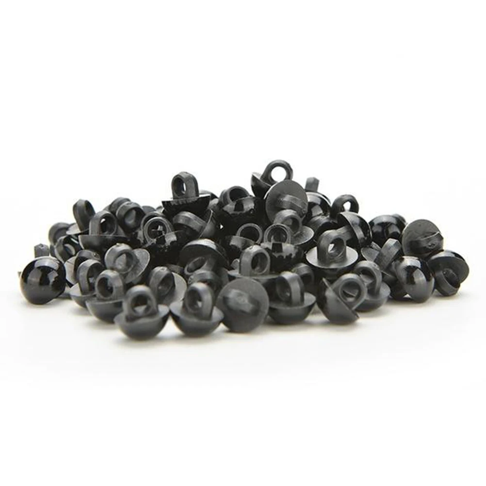 

100 Pcs Mushroom Buttons Eyes Round Animal Sewing Beads Making Supplies Black