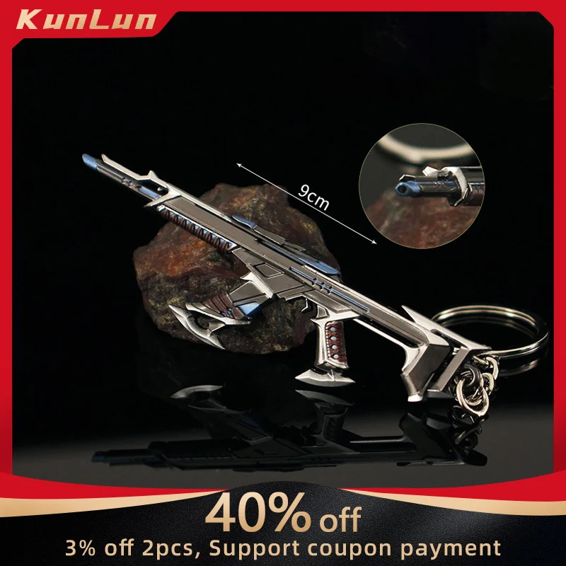 Valorant Kuronami Coleção Vandal Armas Mini Keychain, modelo de liga, acessórios saco, jogos, periféricos, Katana, brinquedo de segurança, 9 centímetros