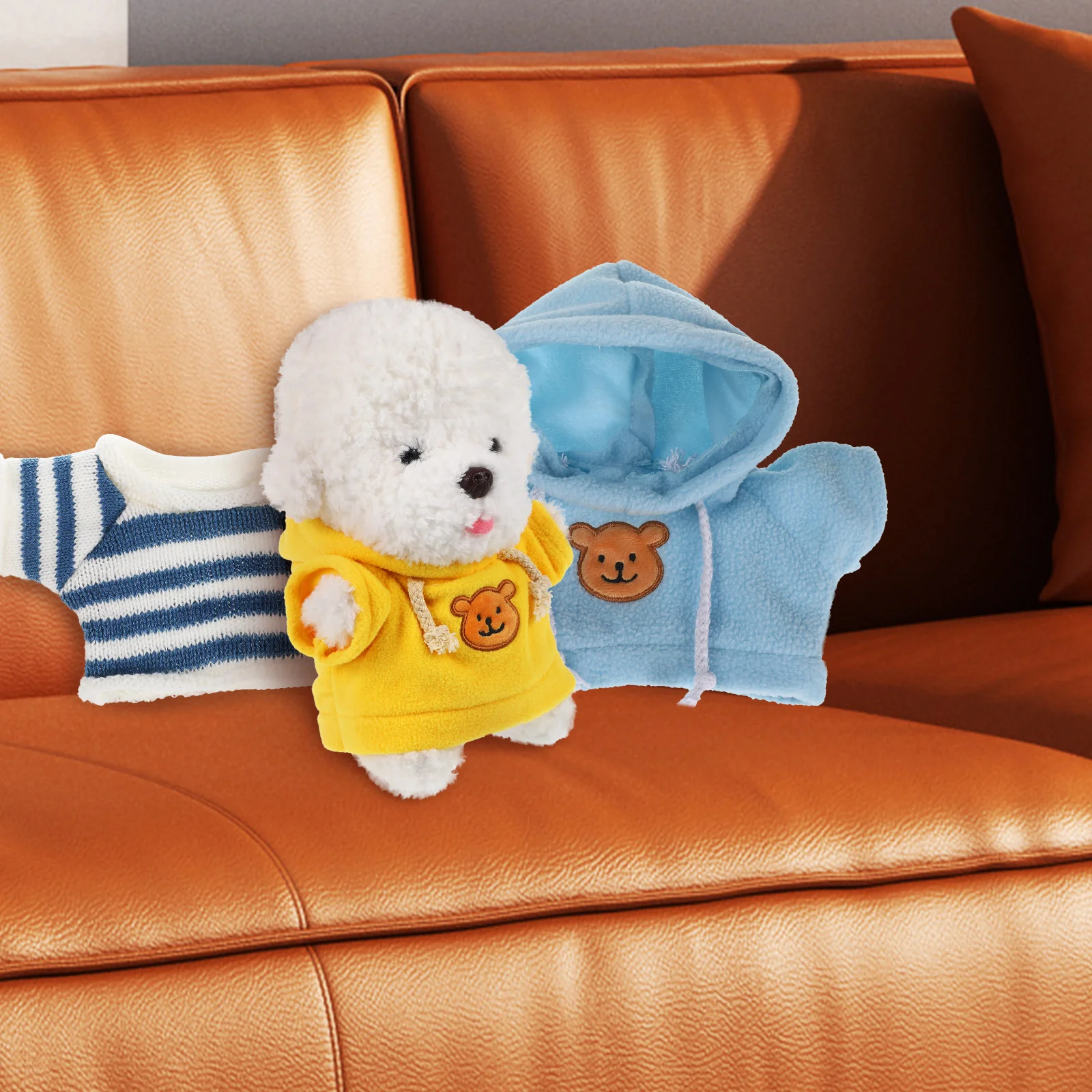 

3 Pcs Bear Sweater Set Animal Play Clothing Accessories Animals Yarn Hoodie for