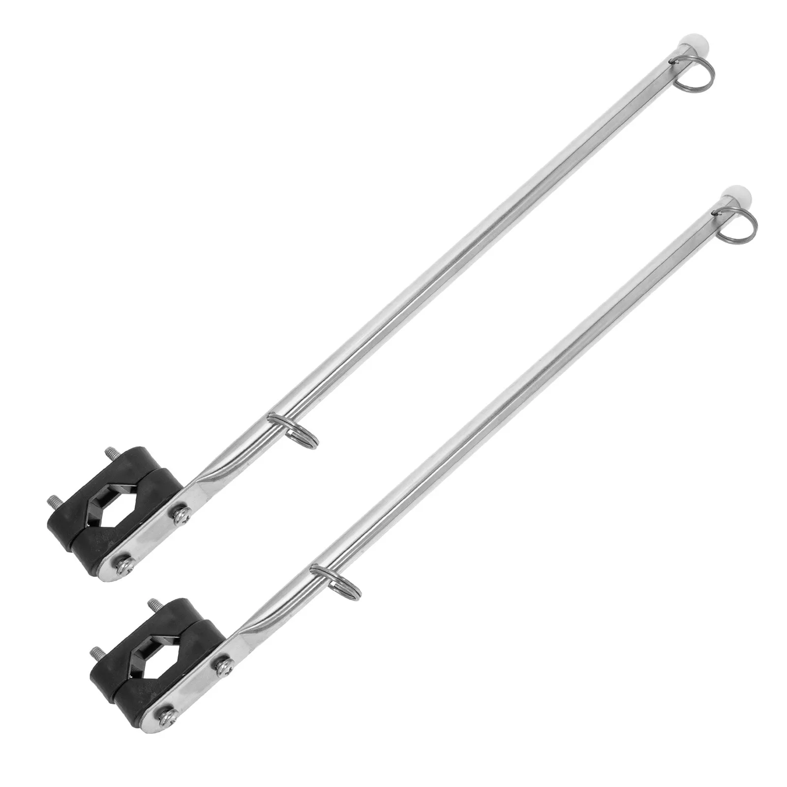 2Pcs Marine Grade Yacht Flag Pole Holder Stainless Steel Plastic Rail Mounted Boat Flagpole Hardware Replacement Kit Easy