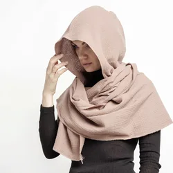 Cross Border European American Men's Hat Scarf Retro Cotton Linen Autumn Winter Warm Outdoor Sand Dune Shawl New Style