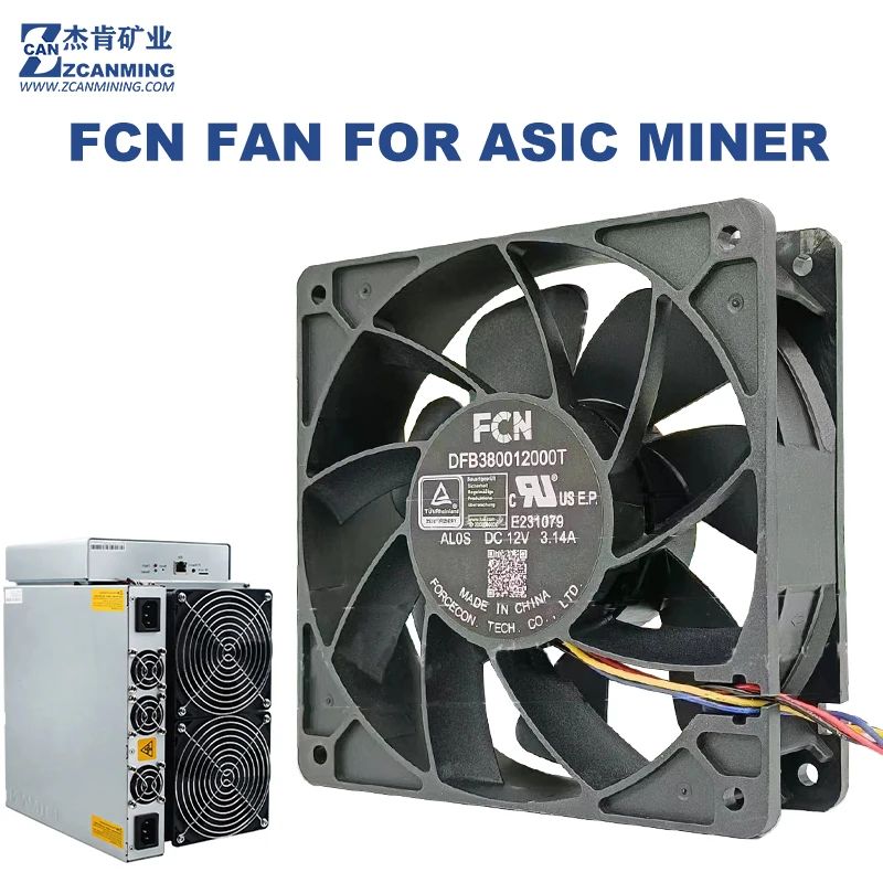 DFB380012000T الكرة تحمل FCN 12038 ASIC مروحة 12 فولت 3.14A 7000RPM ل Antminer S19 S19pro L7 S17 T17 INNOSILICON مينر A10 A11 T2T
