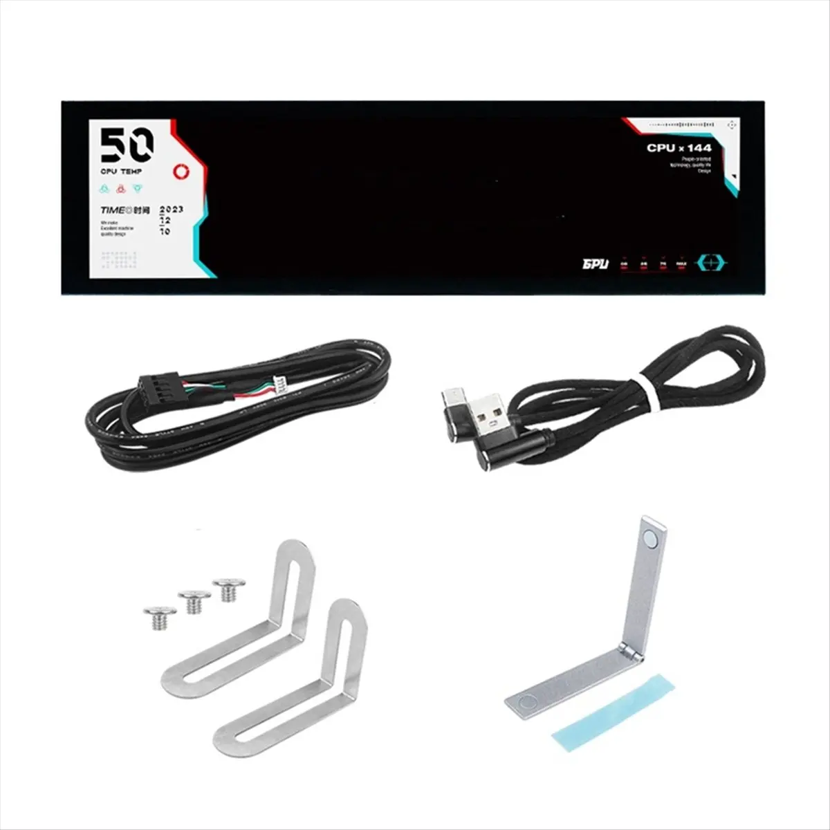#(Upgraded)8.8inch Computer Temp Monitor (Dynamic Theme Supported), IPS Type C Secondary Screen CPU RAM HDD Data FPS Monitor Bla