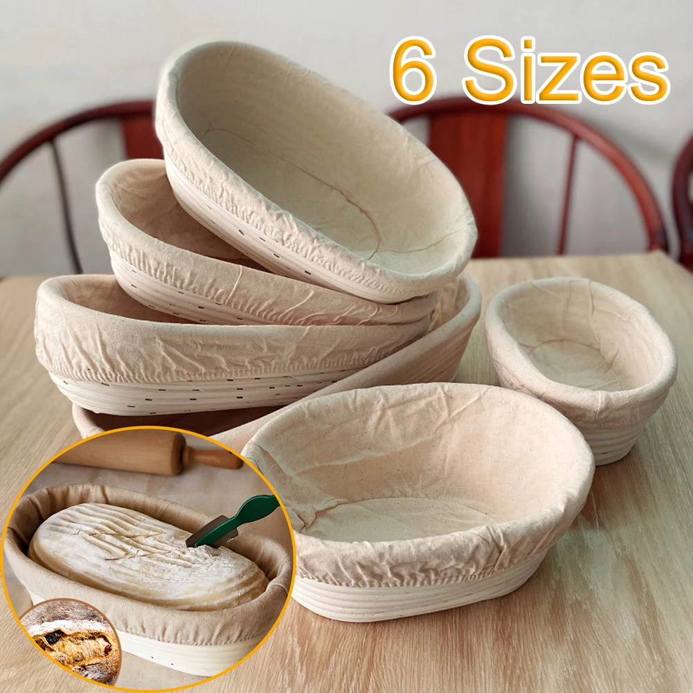 Oval Banneton Brotform Baking Supplies Bread Fermentation Baskets Portable Bread Fermentation Baskets Bowl Woven Kitchen Gadgets