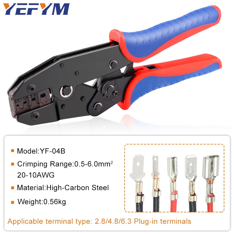 Crimping Wire Pliers YF Clamp Ratcheting Tools For Heat Shrink, Barrel, Insulated,Non-Insulated Ferrules coaxial flag connectors