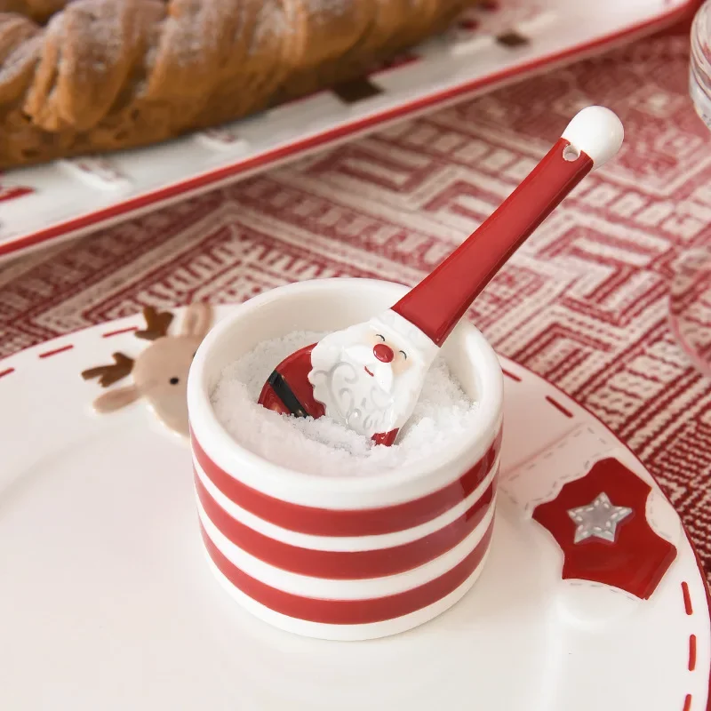 Nordic Santa Claus Ceramic Bowl Creative Relief Breakfast Oatmeal Salad Bowl Noodle Rice Soup Bowls Christmas theme Tableware