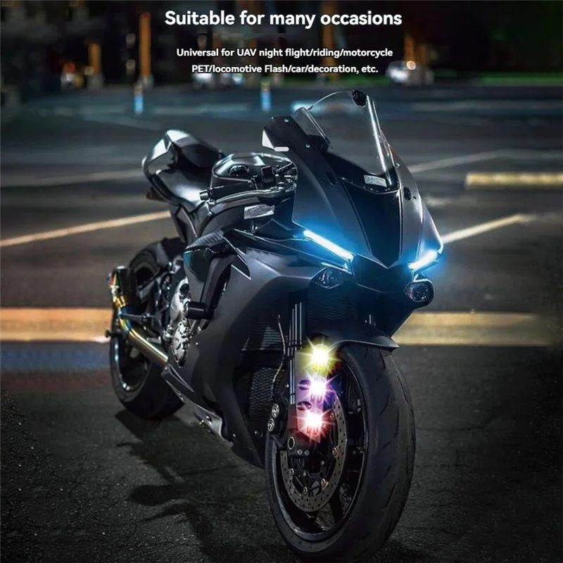 B44C Wireless LED Drone Strobe Light For Motorcycle Car Bike 2.4G Remote Control Flash Warning Light Signal Light