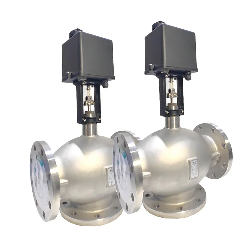 DN50 Stainless Steel Motorized Regulator Valve Flange Flow Proportional Valve M-BUS AC24V Pid