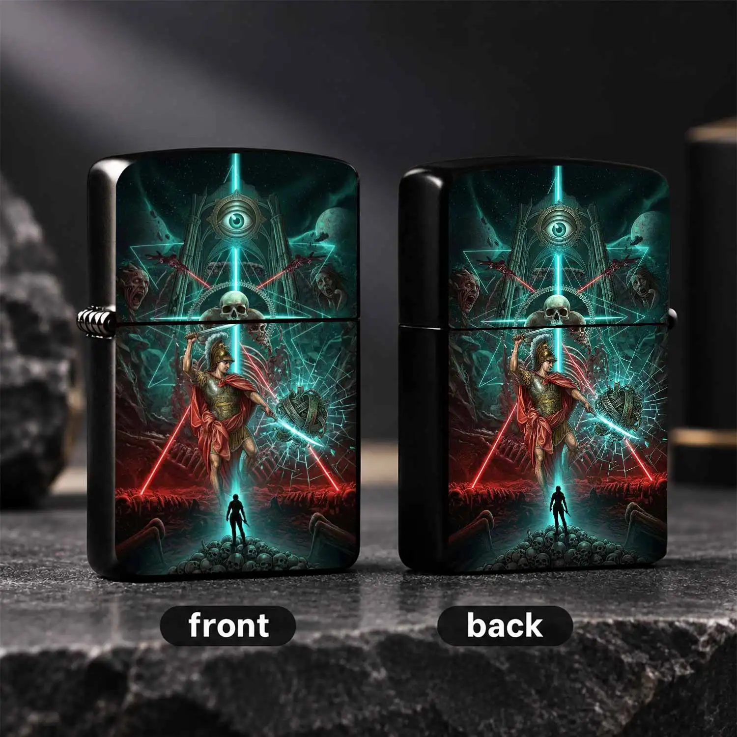 English: Dark Fantasy Roman Themed Lighter, All-Seeing Eye Skull Interstellar Creative Accessory, Hardcore Aesthetic Decor Piece, Multi-scenario Usable Unique Collectible Gift For Enthusiasts Of  A Humorous And Interesting Lighter
