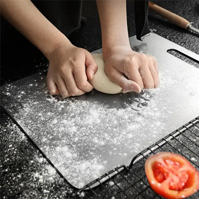 A19F-Cutting Board 316 Stainless Steel Low Noise Kneading Panel Mildew Resistant Kitchen Tool Household 46X 30Cm