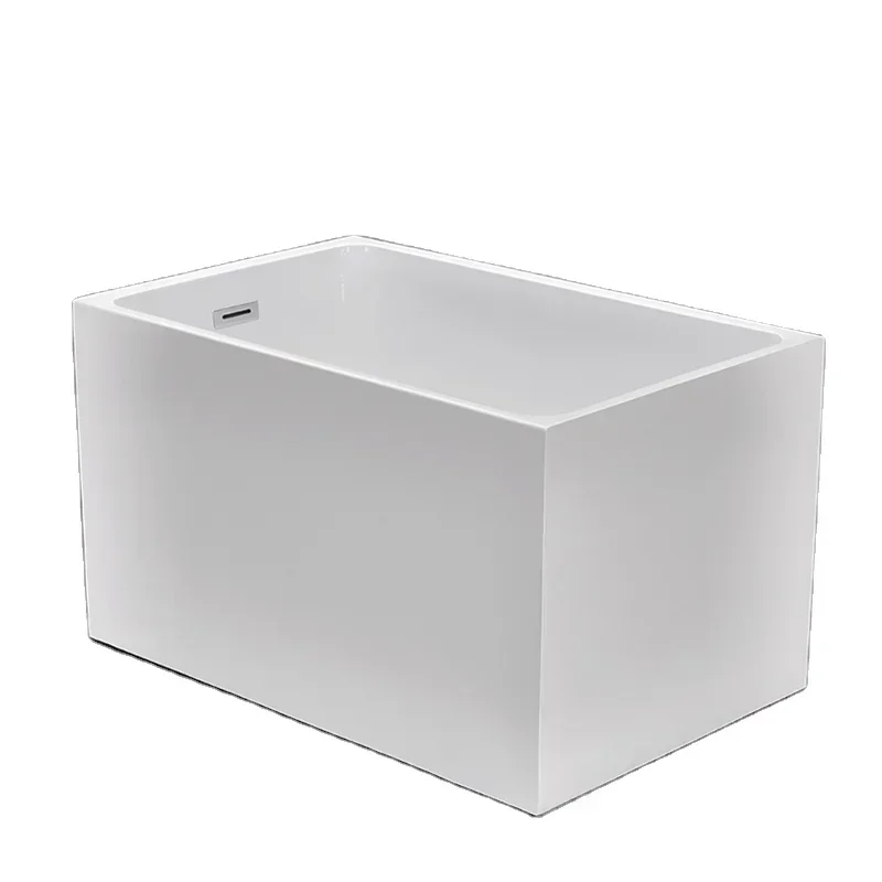 White Acrylic Freestanding Baby Bathtubs, Solid Square Surface, Cheap, Hot Sell