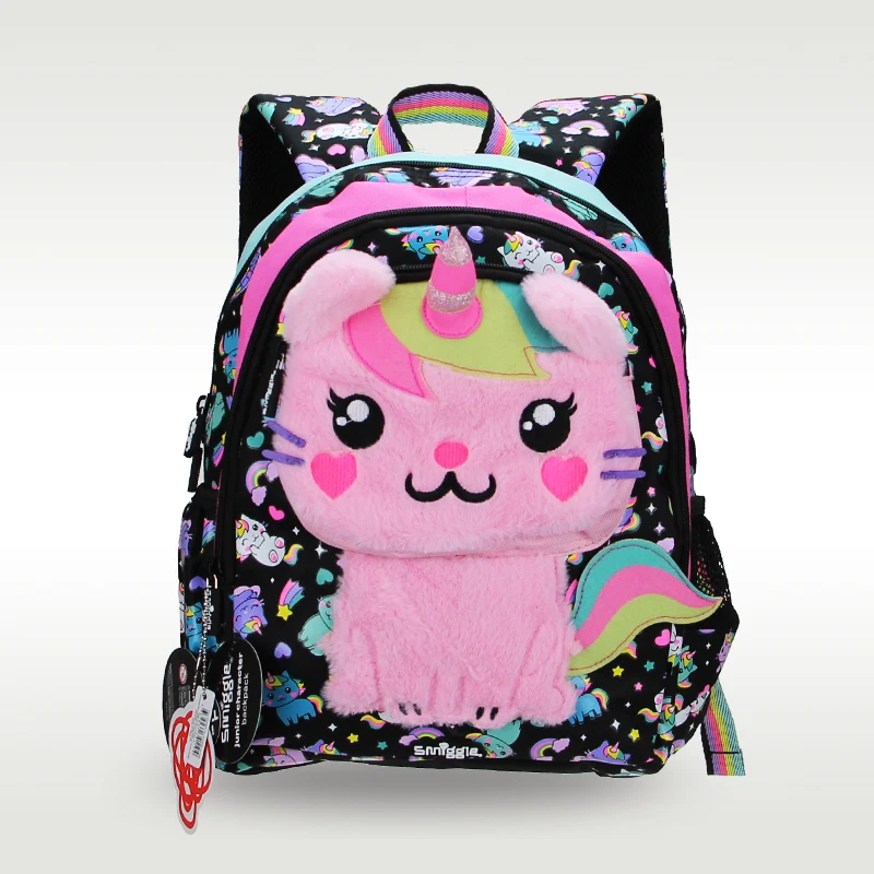 

Australia original Smiggle hot-selling children's schoolbag girl cute black pink cat backpack kindergarten 14 inches