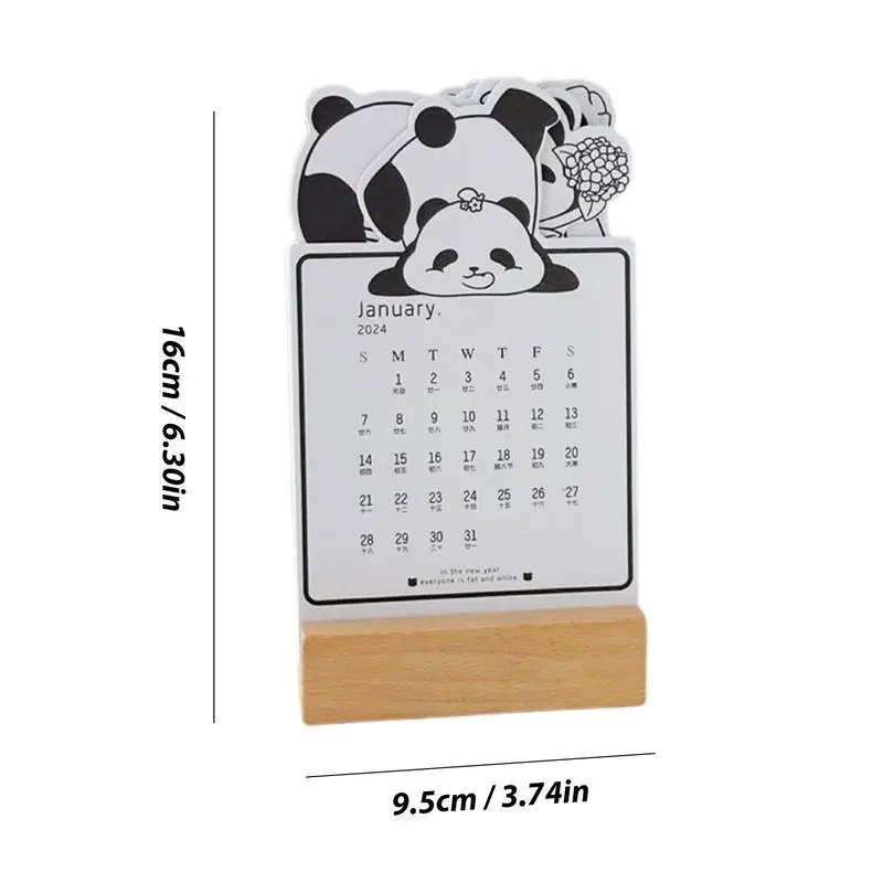 Kalender meja binatang lucu, kalender Bulanan, hewan dapat dilepas, kalender meja lucu dengan kalender meja 12 bulan untuk rumah