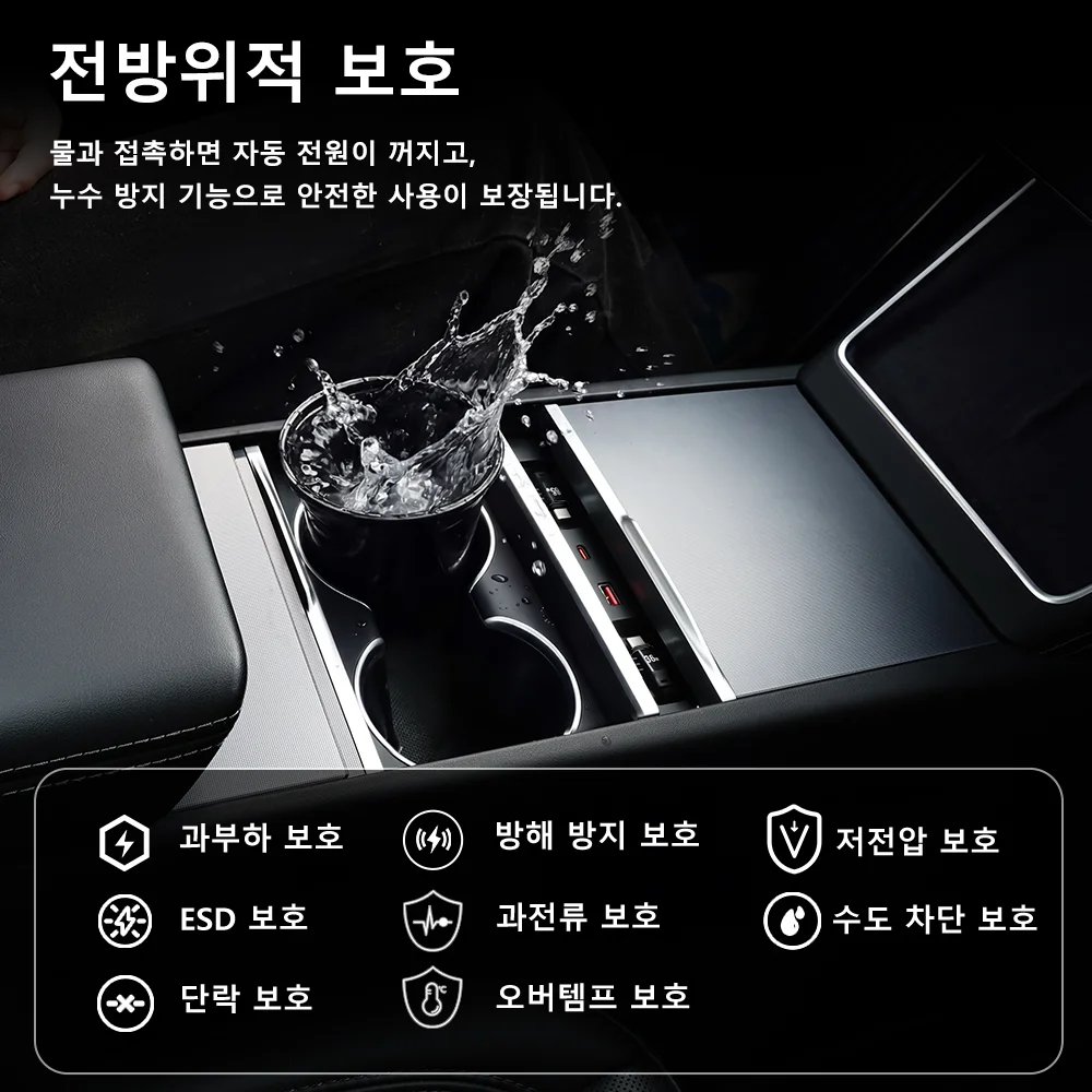 YZ For New Tesla Model 3 Y YL Highland Juniper 65W Quick Charger Expansion Dock USB Shunt Hub Intelligent Docking Station 썸네일 3