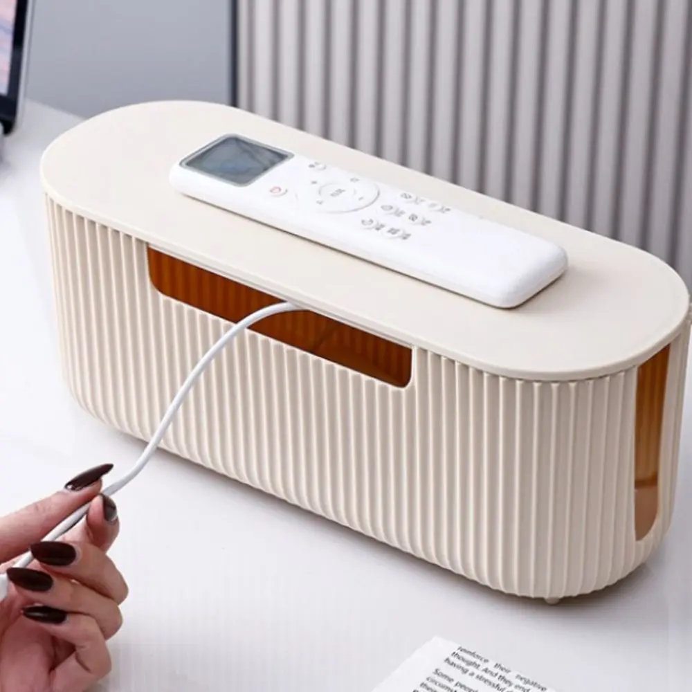 Quality Desktop Cable Storage Box Dustproof Multi-Functional Socket Storage Box with Lid Wire Case Household