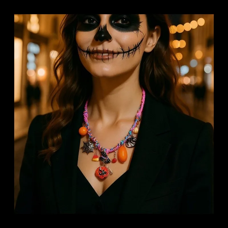 

Хэллоуин Личность Тенденция Простой Дизайн Чувство Плетеная Веревка Сплав Тыква Паук Подвеска Женское Ожерелье