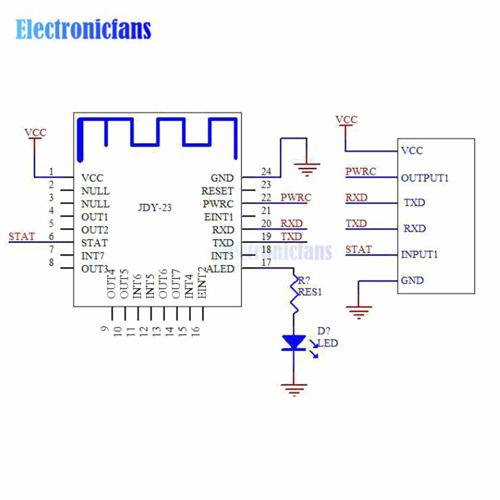 JDY-23 CC2541 Bluetooth 5.0 Modul Transparente Übertragung BLE5.0 Drahtlose Kommunikation Verbessertes Modul für IoT – Detail 3