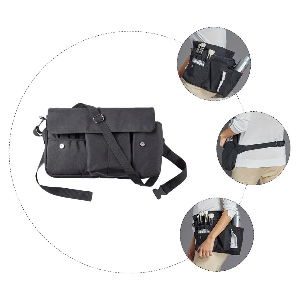 1pc Bag Brush Roll Belt Kit Makeup Brush Bag with Belt Hairdresser Belt Bag Pockets Makeup Artist Apron Hairdressing Waist Pouch