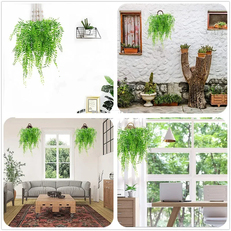 Plantas de vid colgantes de hierba persa Artificial, guirnalda de vides de plantas falsas, decoración de fondo de pared interior y exterior,