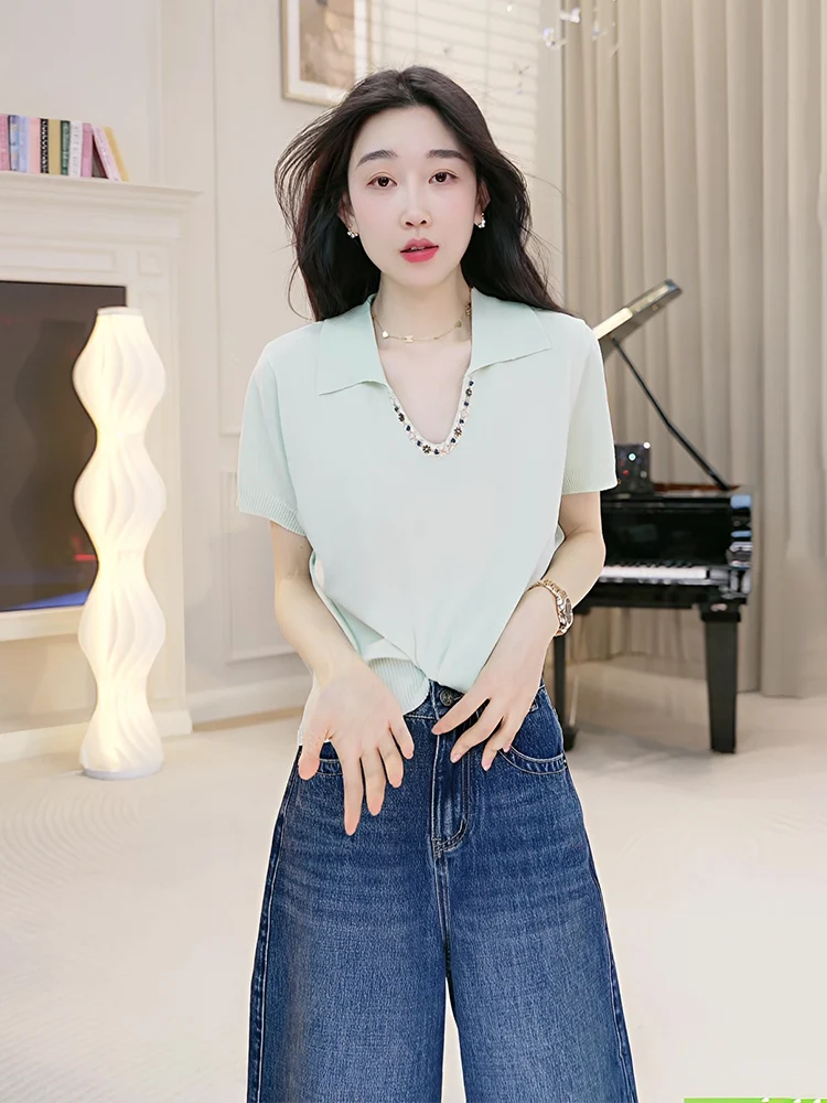 

OUDOCKEE трикотажная футболка свободного кроя с круглым вырезом и короткими рукавами, дышащая, удобная, весенняя новинка, белый облегающий топ для женщин