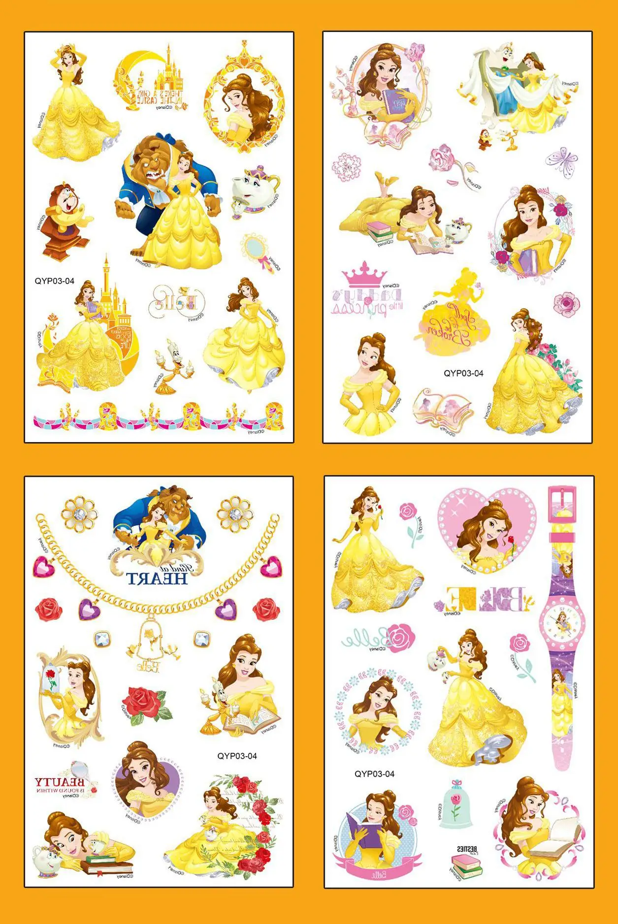 4 Teile/satz Disney Prinzessin Sofia Stich Tattoo Aufkleber Einhorn Gefrorene Autos Cartoon Tattoo Aufkleber Für Geburtstag Geschenk – Detail 8