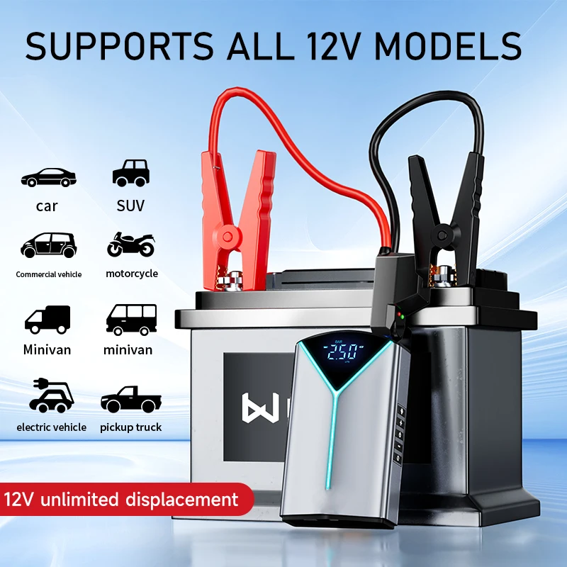 Multi-Function 4 In 1 Car Jump Starter Air Pump Air Compressor Power Bank 10KmAh Car Battery Starter Starting Auto Tyre Inflator