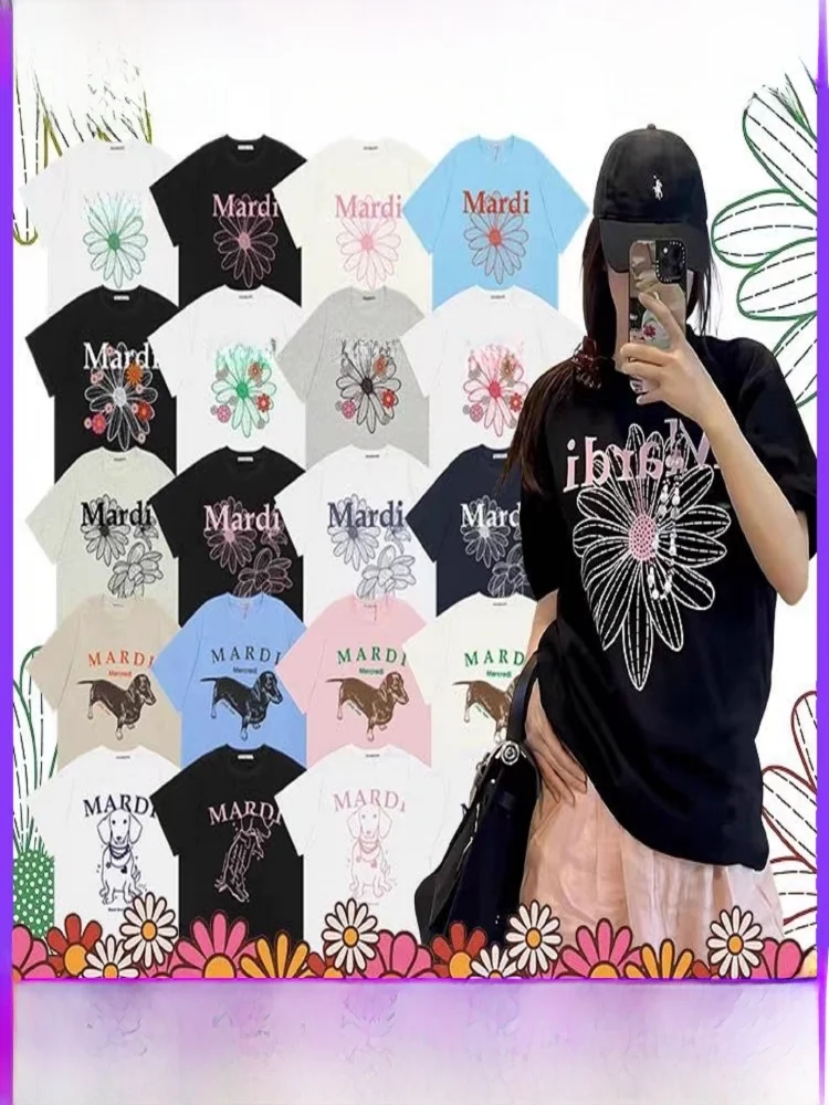 

Повседневная футболка свободного кроя ort Sve, золотистая, серебряная, с принтом ромашки, дышащая, впитывающая пот, хлопок, чистый комфорт, универсальная...