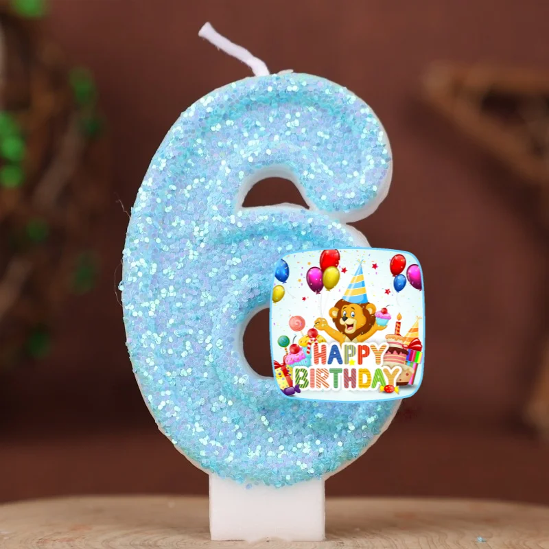 Happy Birthday Cake Topper Decorated Digital Lion Animal Candle Children's Delicate 0-9 Number Candle Party Decor Gift Boy Girl - view 6