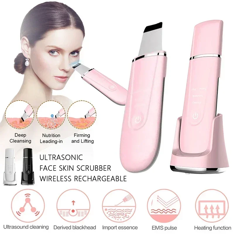 Elettrico ad ultrasuoni per la pulizia profonda della pelle Peeling Pala Pulitore ad ultrasuoni Macchina per la bellezza Macchina per il lifting del viso per la cura della pelle del viso