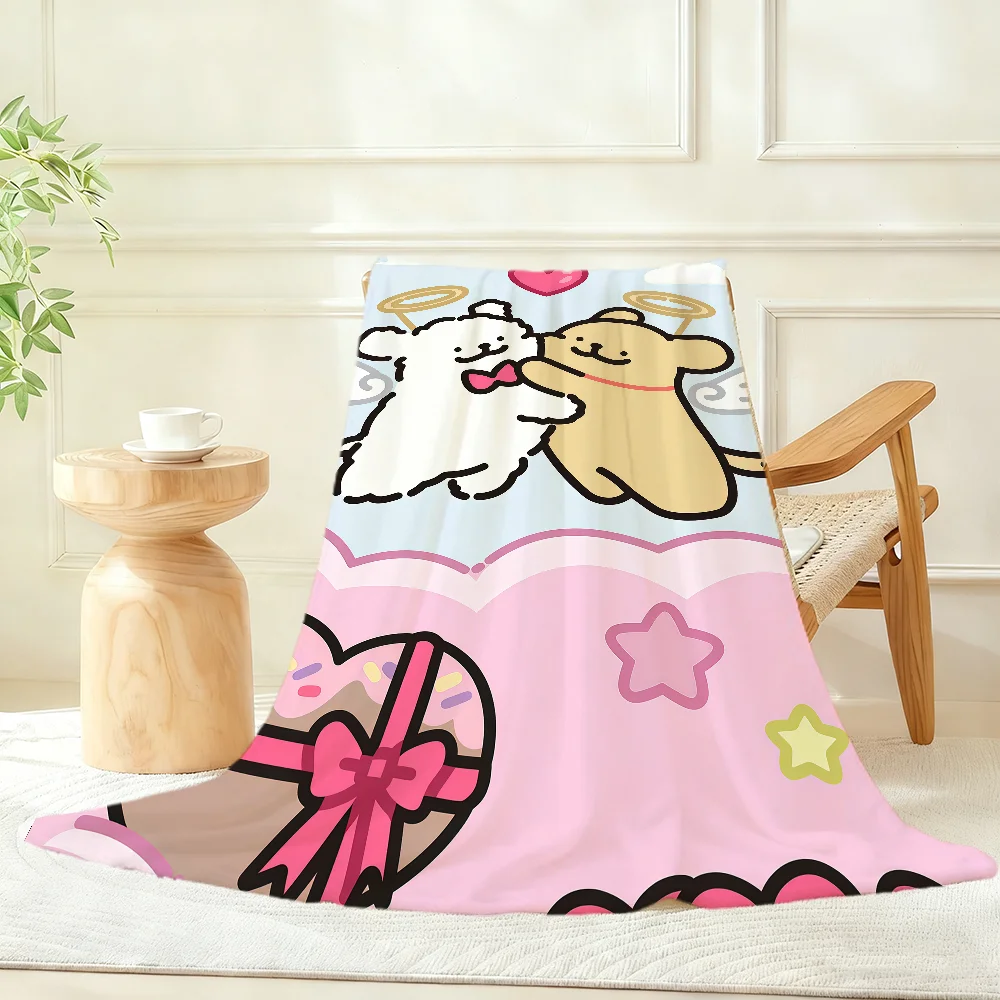 M-maltese-e Chibi Blanket Throw Super Cosy Plush Living Room Sofa Couch Childish Birthday Gifts