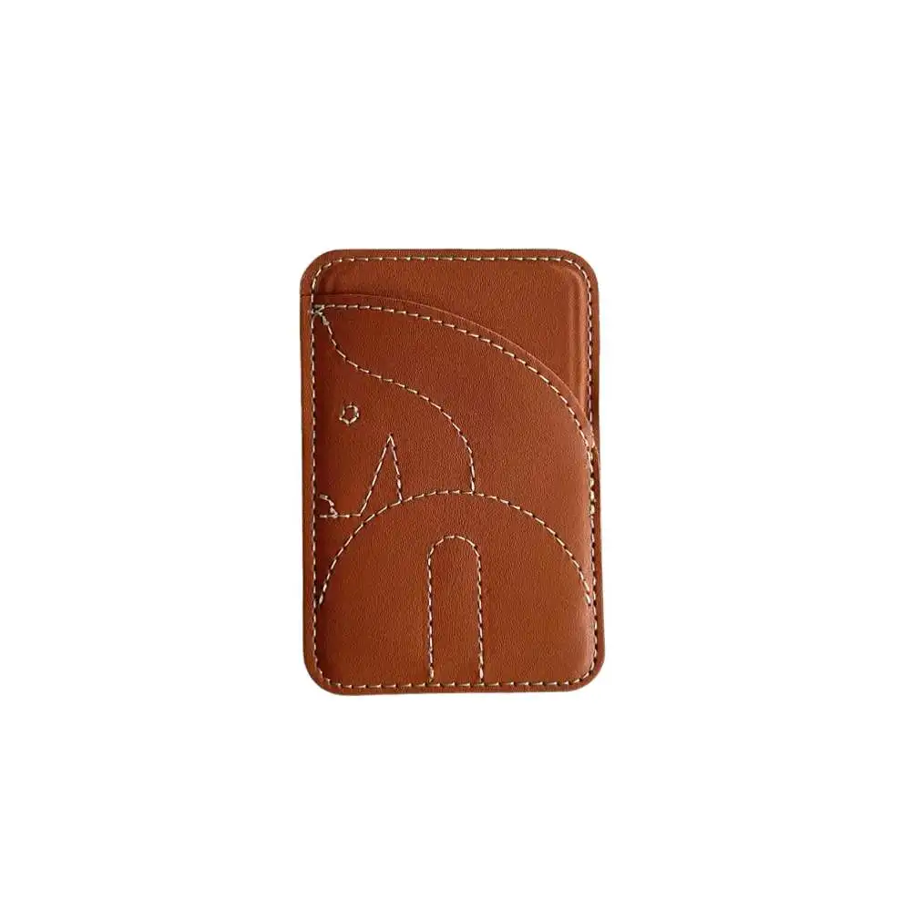 For Magnetic embroidery Leather Slot Card Holder Wallet Case For iPhone 16 Pro Max 15 14 13 12 For Samsung S24 Ultra Accessories