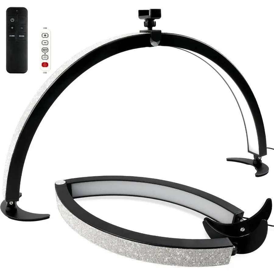 

BQAN Half Moon Light for Nail Desk 29" 40W Professional Nails Table Tech Lamp with Phone Holder and Controller and Remote Rhine