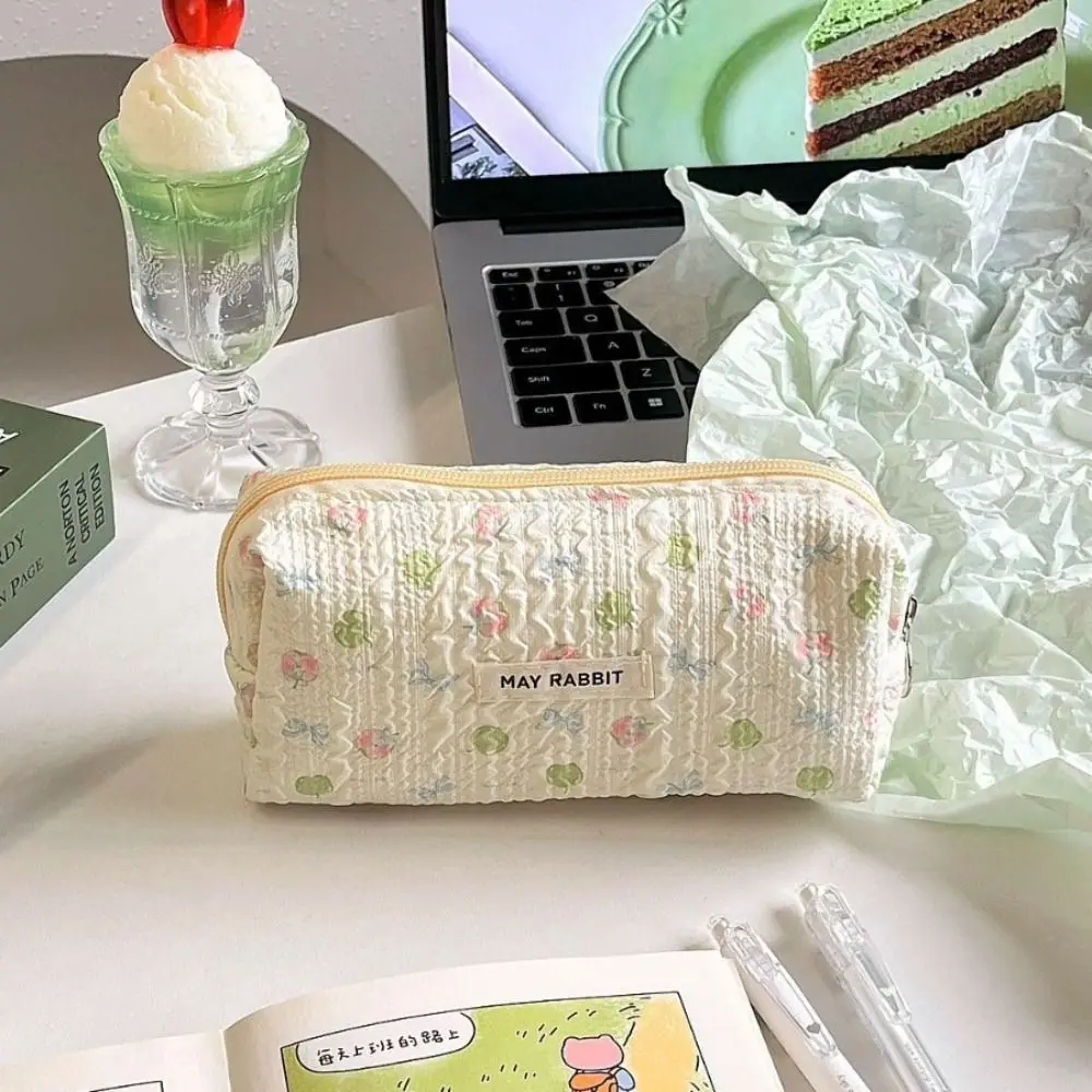 Cute Cartoon Pattern Pen Bag Large Capacity Gift Stationery Bag Multilayer Cosmetic Bag Students