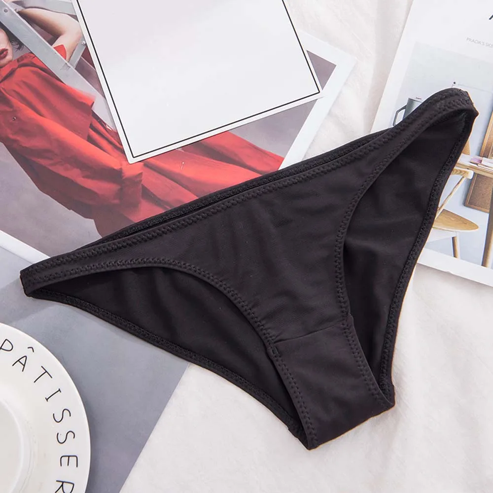 Breathable Men Low Waist Unisex Women Solid Color Ladies Panties Milk Silk Triangle Thong