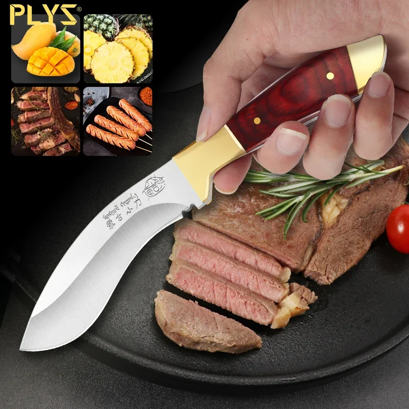 Outdoor knife handlebar meat-knife dinner-knife portable fruit-knife barbecue knife sharp high-hardness small machete