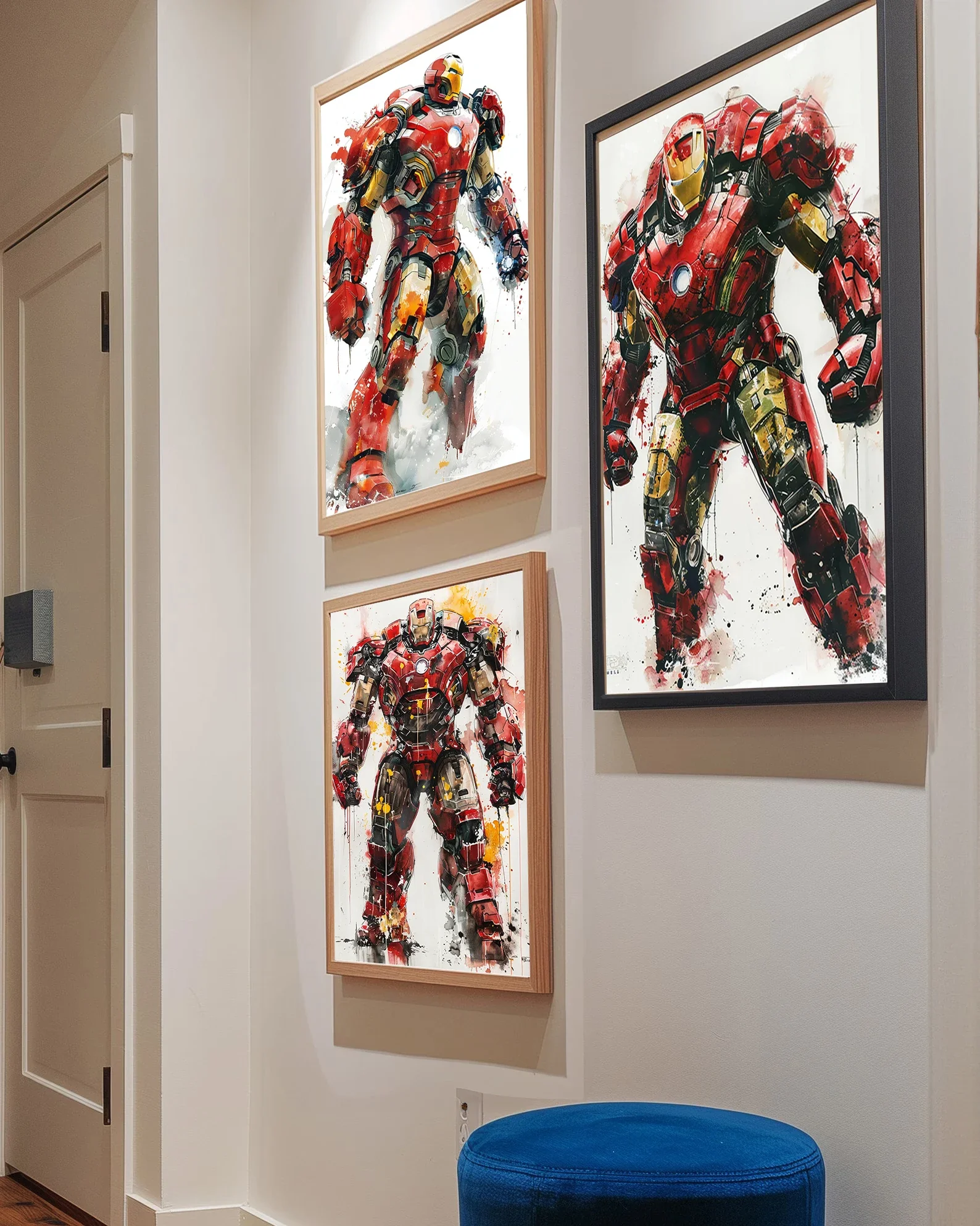 Movie Hero Iron Man Movie Posters Watercolor Paintings Canvas Fashion Pop Prints Wall Art Modern Home Decor Gifts Living Room