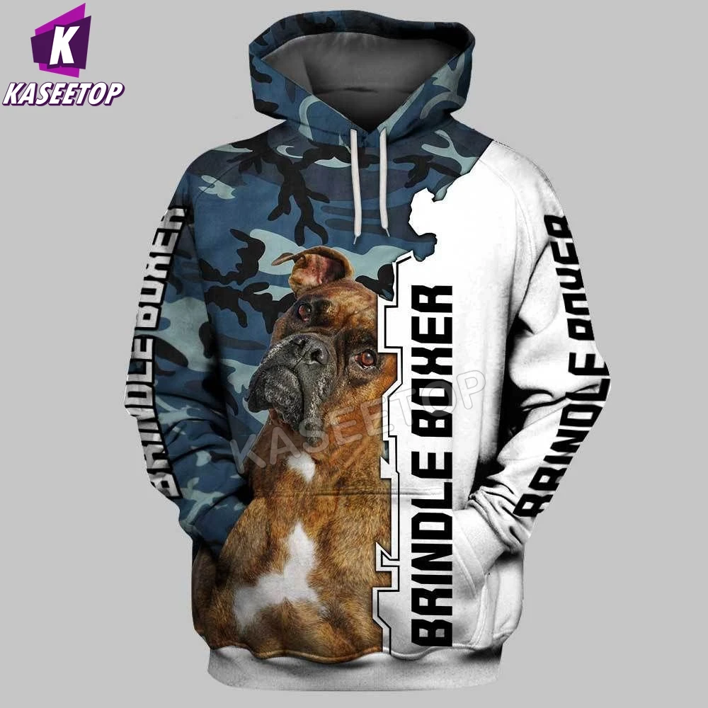 Brindle Boxer Pitbull Terrier Camo 3D Printed Men Zip Hoodie Autumn Hoodies Jacket Hipster Pullover Sweatshirt Casual Sudadera