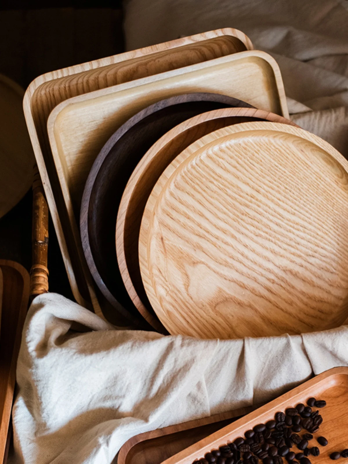 

Маленький деревянный поднос для чая из красной вишни, подставка для чашек, японский квадратный поднос для чайных чашек, деревянный поднос для сухих напитков