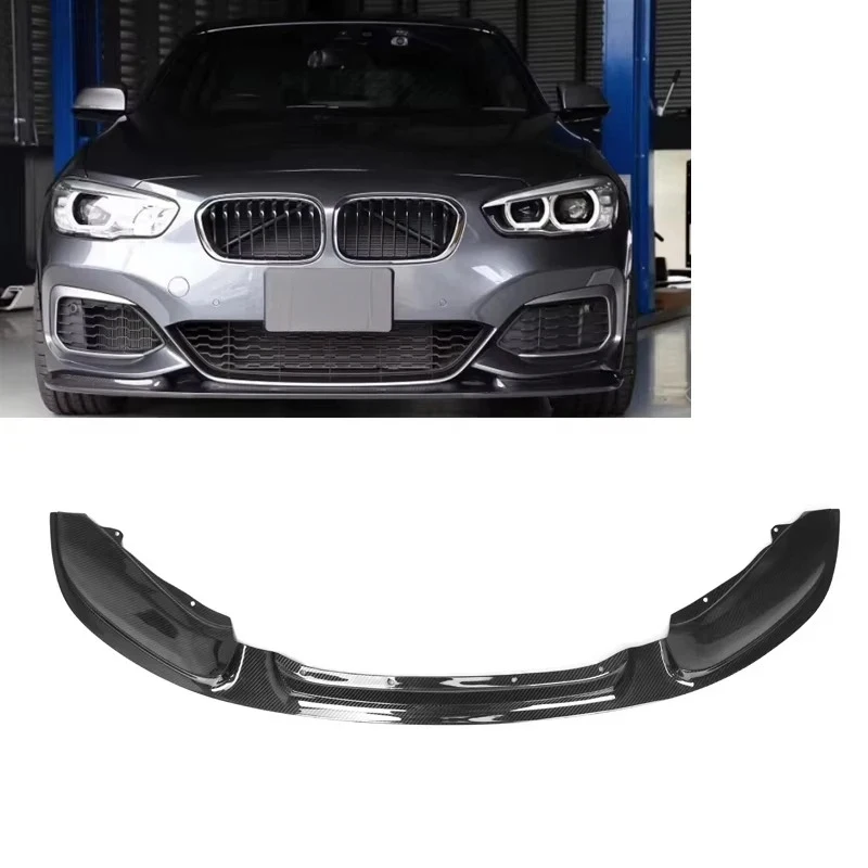 

1 Series F20 2015-2019 Year M Sport LCI M140i to 3D Style Dry Carbon Fiber Front Lip F20 Front Lip Spoiler Fit for