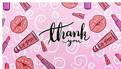 10-50 Pieces Liptick Thank You Card 2*3.5inch  Custom Card Small Business Gift Decoration Label Goods Follow Card