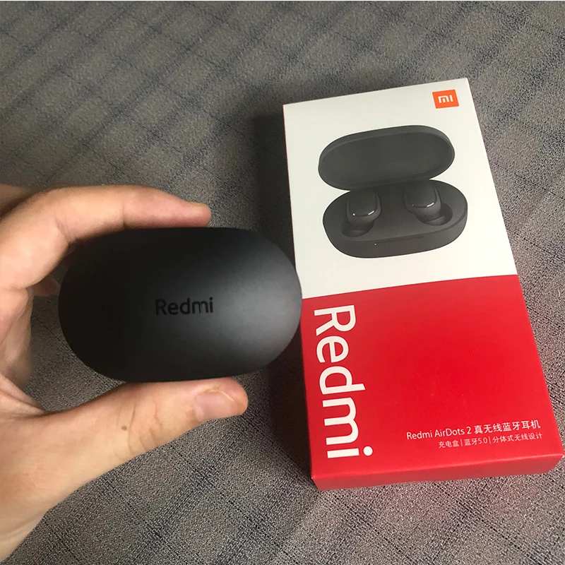 Xiaomi-Écouteurs sans fil Redmi Airdots 2, casque d'origine Mi, véritable casque Bluetooth, contrôle des écouteurs TWS