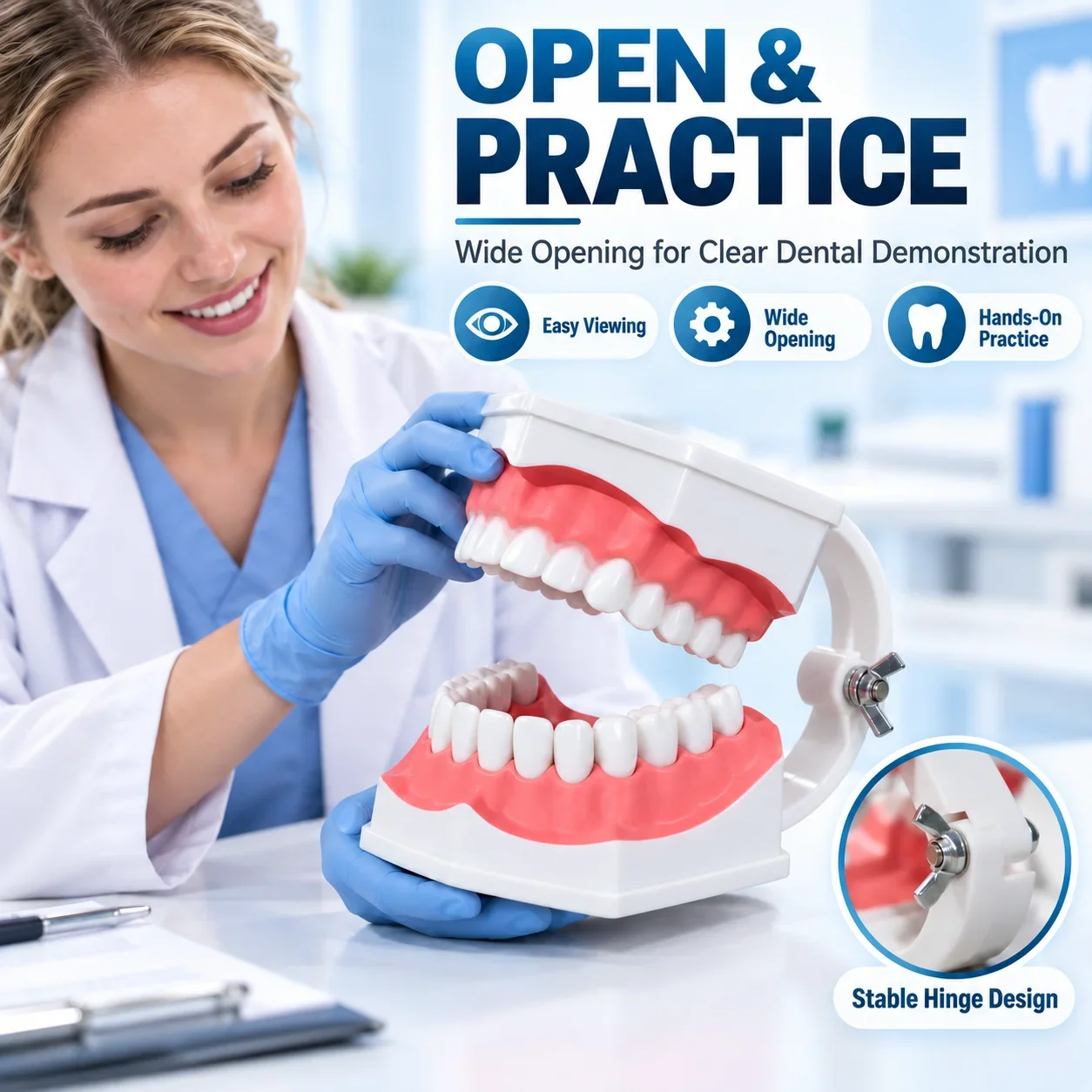 Large Dental Teeth Model With Removable Teeth Oral Hygiene Demonstration Typodont Model for Kids Brushing Teaching Dentist Educa