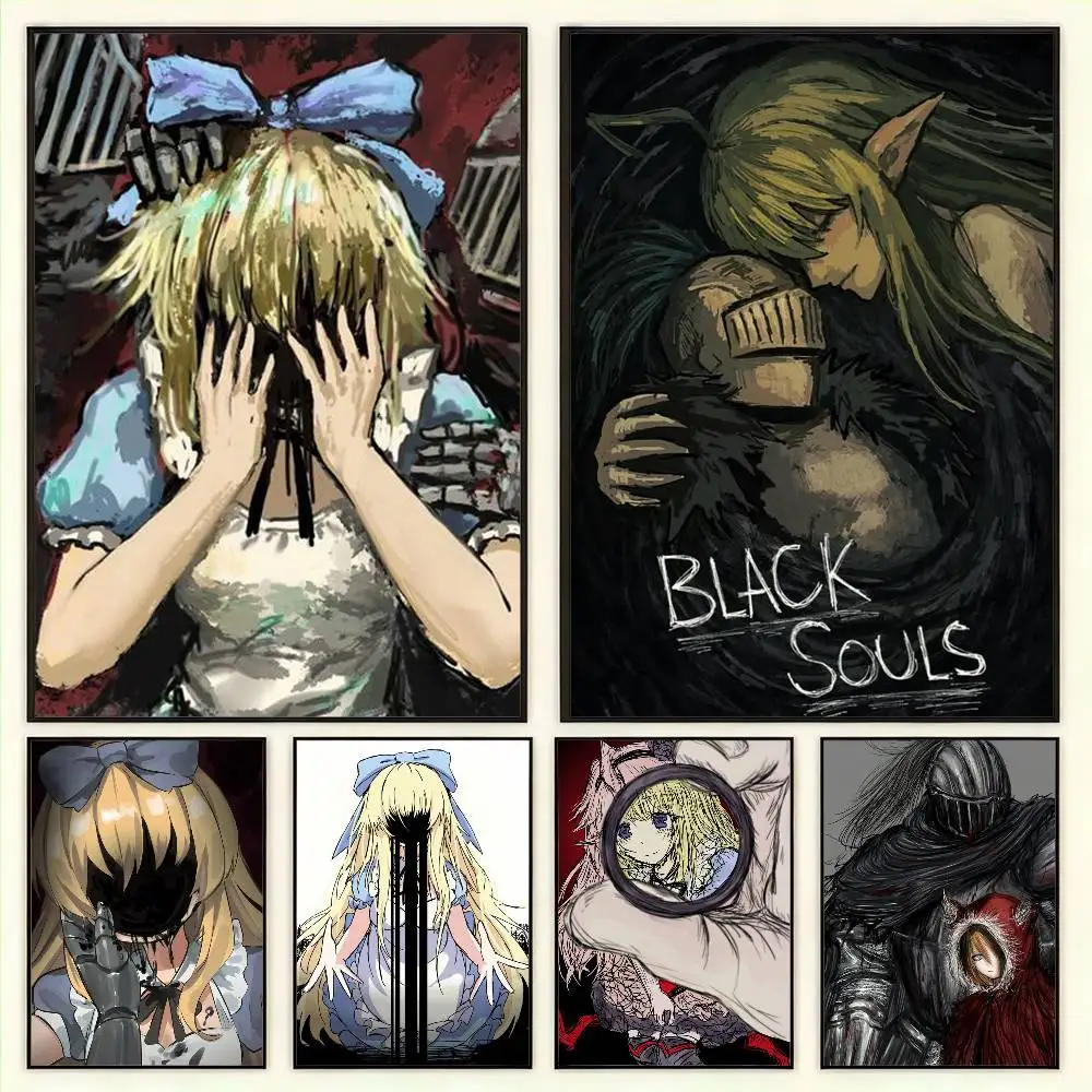 Game Black Souls Anime  Poster Versatile HD Waterproof Wall Art Self-Adhesive Decor for Any Space Ideal Gift