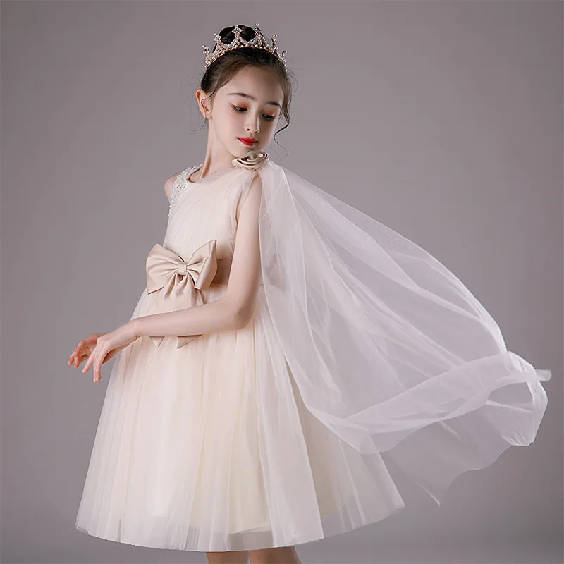 Sequins Summer Dresses for Girls Kids Birthday Princess Tulle Layered Dress Children Holiday Beach Casual Vestidos for 3-14 Yrs